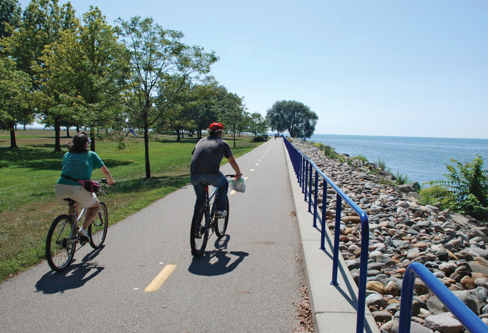 biking along Lake St. Clair