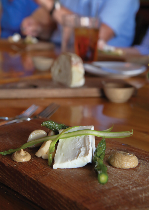 Evergreen Lane Artisan Cheese called Lily Rose is served with a mushroom conserva. 