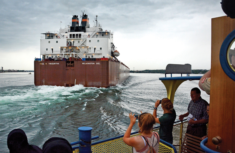 Ship watchers at the Soo Locks