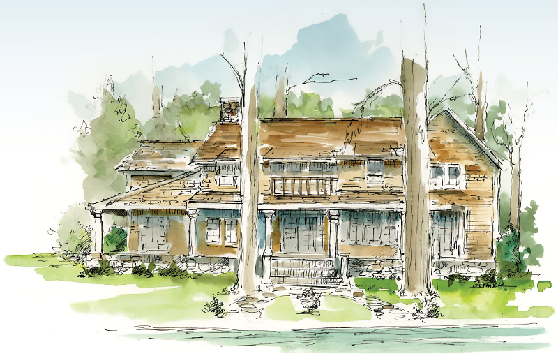 Glen Lake illustration - house