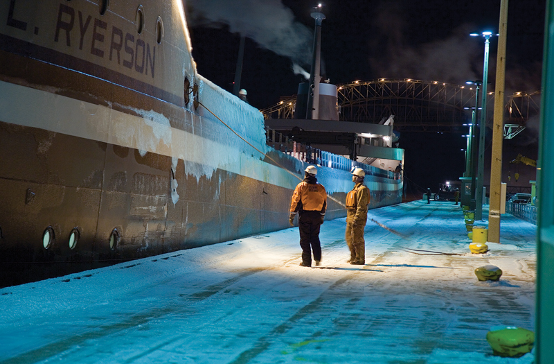 The Edward L. Ryerson locks downbound in the Poe lock.