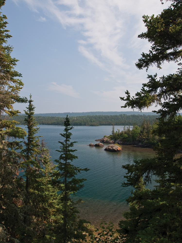 Boreal forest and Lake Superior shoreline at Isle Royale National Park.