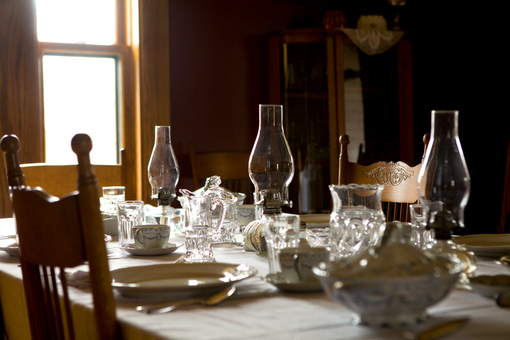 Interior of the Hillside Homestead Dining Table Setting 