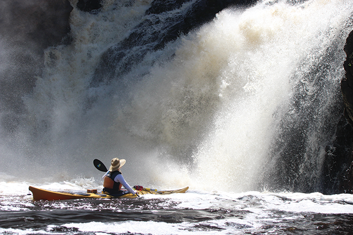 Experienced kayakers can enjoy a close-up encounter with Superior Falls.