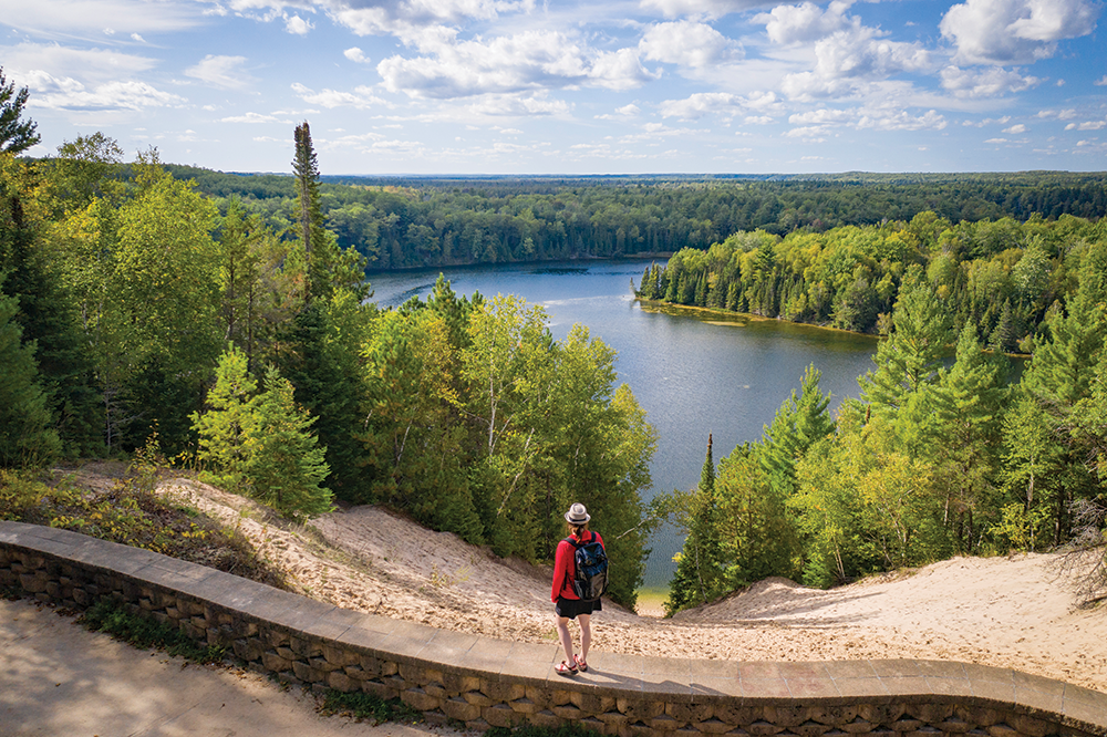 Visitors can enjoy the many steep dunes along the Au Sable River.